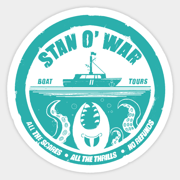 Stan O War- Boat Tours Shirt Sticker by greenieartz